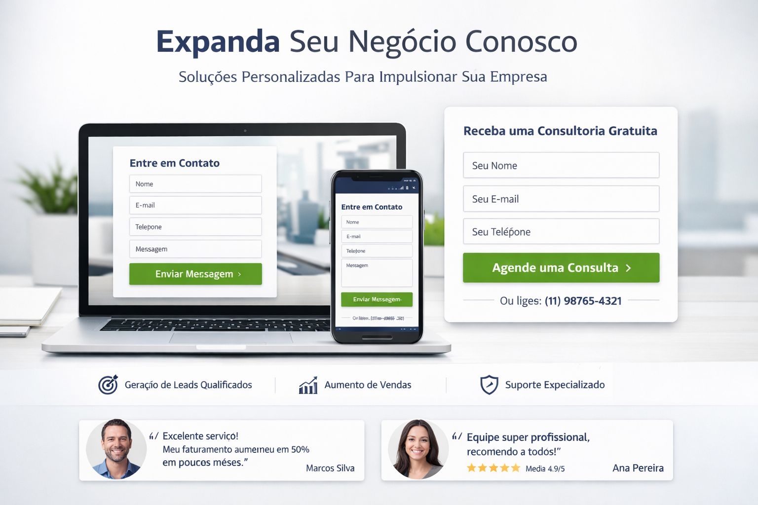 Landing page para gerar leads